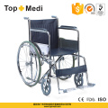 Topmedi Медицинское оборудование дешевая цена базовая стальная инвалидная коляска с фиксированной подставкой для ног